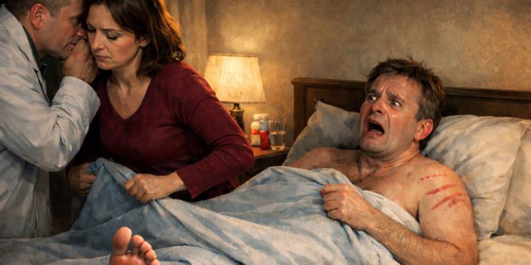 На спине вашего мужа следы от женских ногтей