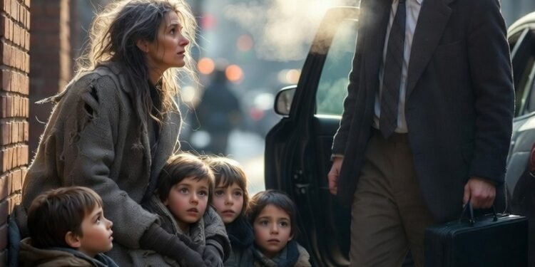 Миллионер увидел, как его бывшая девушка просит милостыню на улице вместе с тремя детьми, которые были на него похожи